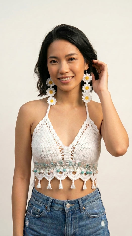 Astra Daisy Drop Earrings