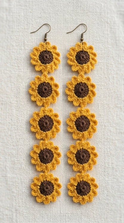 Helios Sunflower Drop Earrings