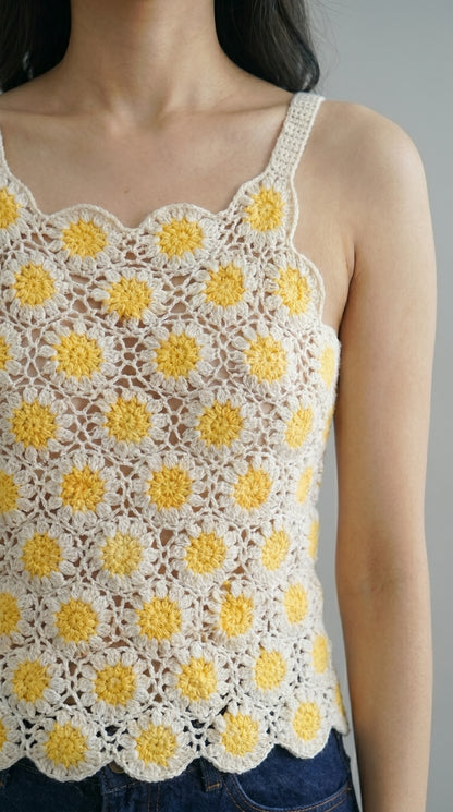 Marigold Bloom Crochet Top